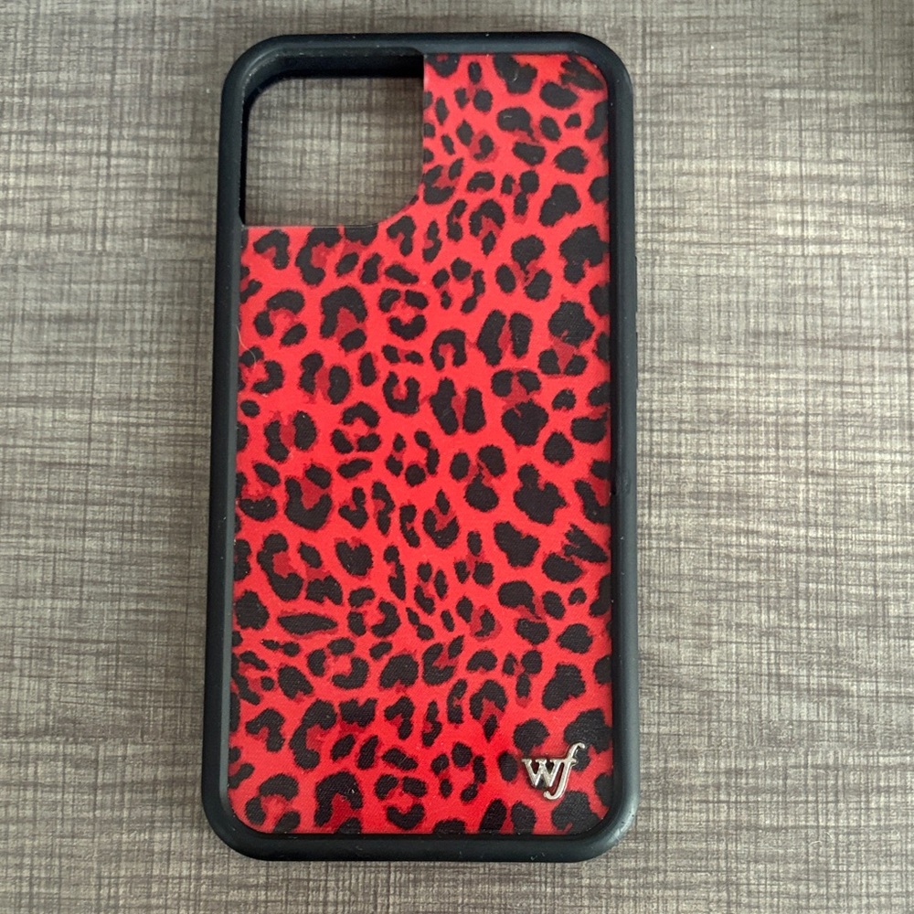 Wildflowers Red and Black Leopard Phone Case